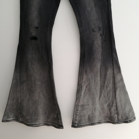 NWT One Teaspoon Marines Extreme Flare Low Rise Jeans Black Oak 24 - Picture 5 of 16